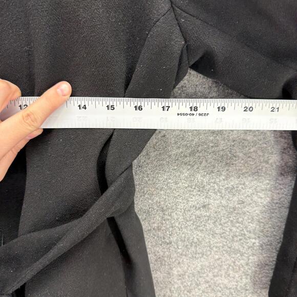 Cato Coat Women M Medium Black Collared Belted Long Sleeve Lined Rayon Casual - Picture 5 of 7